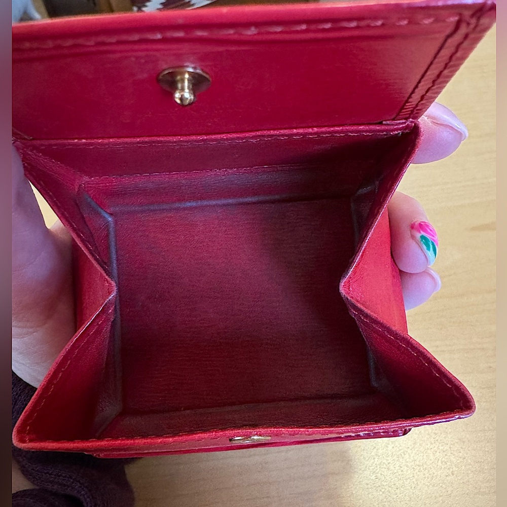 Louis Vuitton LV Red Epi Porte-Monnaie Boite Accordion Coin Box Vintage Luxury - Picture 5 of 10